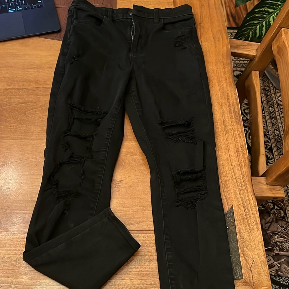 American eagle next level stretch size 8 black skinny jeans